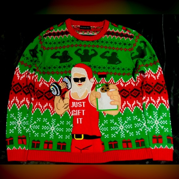 Blizzard Bay Men's Santa “Just Gift It”Christmas Sweater 
🎅🏽🎄 - Picture 1 of 2